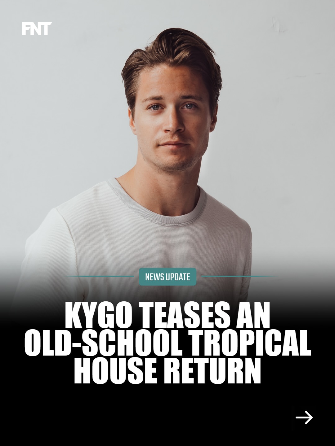 Fresh New Tunes post about Kygo teasing a tropical house return